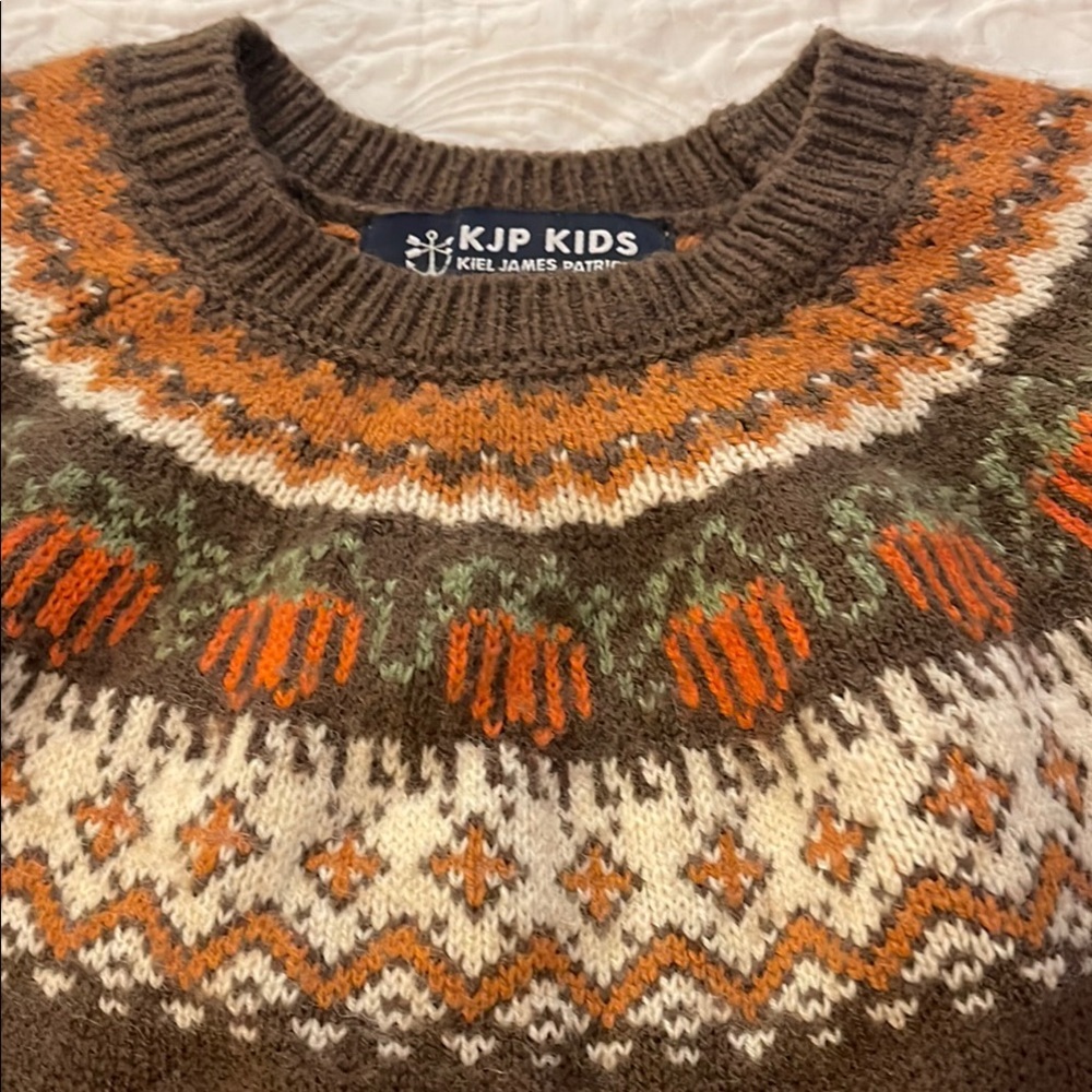 Kiel James Patrick Orange and Brown pumpkin Fair Isle Sweater - Picture 2 of 5